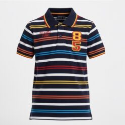 IST Boys Pique Double Striped Polo T-Shirt - Multicolor