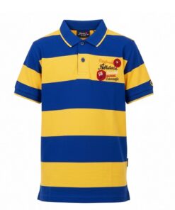 IST Boys Pique Polo Bold Stripe T-Shirt - Yellow Navy