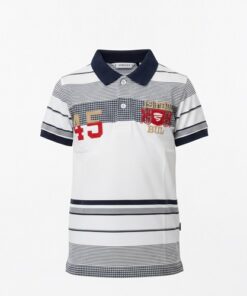 IST Boys Pique Polo Multi Stripe T-Shirt - WNB