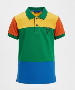 IST Toddler Boys Pique Polo Colorblock T-Shirt - GYGB