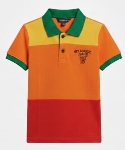IST Toddler Boys Pique Polo Colorblock T-Shirt - GYOR