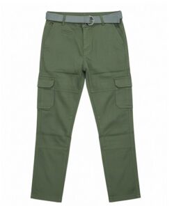 TH Boys Chinos Cargo Trouser and Belt - Green Pant