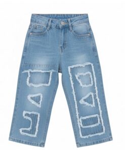 Destination Girls Destruct Baggy  Jeans Trouser - Blue Pant