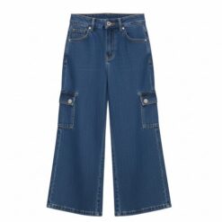 Destination Girls Baggy Cargo Jeans Trouser - Blue Pant