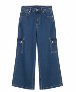 Destination Girls Baggy Cargo Jeans Trouser - Blue Pant