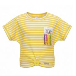 Trendy Girls Dolman Sleeves Cropped T-Shirt - Yellow Top
