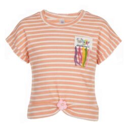 Trendy Girls Dolman Sleeves Cropped T-Shirt - Peach Top