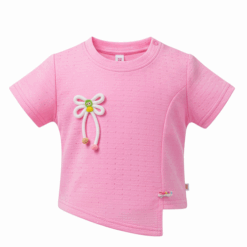 Trendy Girls Petit Asymmetric Cropped T-Shirt - Pink Top