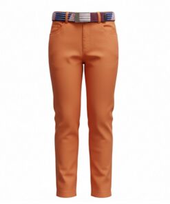 IST Boys Chinos Trouser With Belt - Coral Orange Pant