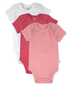 Honest Baby Girls Organic Cotton Bodysuit Short Sleeve - Pink