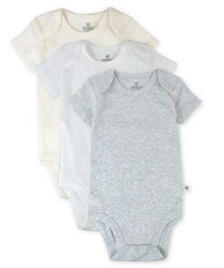 Honest Baby Unisex Organic Cotton Bodysuit Short Sleeve - Grey White