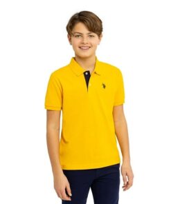 U.S. Polo Assn. Boys Short Sleeve Pique Polo Shirt - Yellow