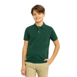 U.S. Polo Assn. Boys Short Sleeve Pique Polo Shirt - Green