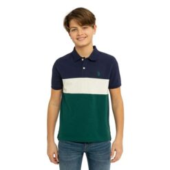 UU.S. Polo Assn. Short Sleeve Boys Colorblock Pique Polo Shirt