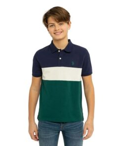UU.S. Polo Assn. Short Sleeve Boys Colorblock Pique Polo Shirt