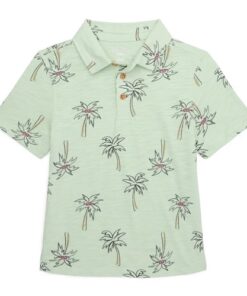 365 Kids Boys Mix & Match Short Sleeve Print Polo Shirt - Mint