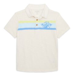 365 Kids Boys Mix & Match Short Sleeve Print Polo Shirt - Cream