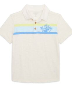 365 Kids Boys Mix & Match Short Sleeve Print Polo Shirt - Cream