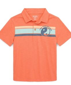 365 Kids Boys Mix & Match Short Sleeve Print Polo Shirt - Orange