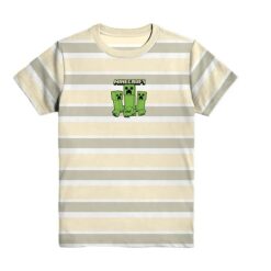Minecraft Creepers Boys Graphic Crewneck Short Sleeve Striped T-Shirt
