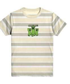 Minecraft Creepers Boys Graphic Crewneck Short Sleeve Striped T-Shirt