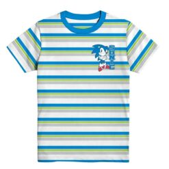 Sonic Classic Boys Graphic Crew Neck Short Sleeve Striped T-Shirt