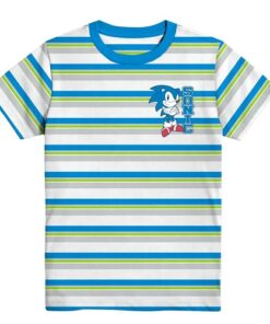 Sonic Classic Boys Graphic Crew Neck Short Sleeve Striped T-Shirt