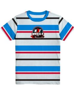 Hot Wheels Red Boys Graphic Crew Neck Short Sleeve Striped T-Shirt