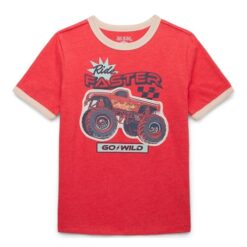 365 Kids Boys Mix & Match Short Sleeve Front Back Ringer T-shirt - Pinata Red