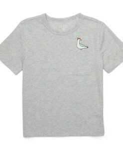 365 Kids Boys Critter Graphic Pocket T-shirt - Grey Bird