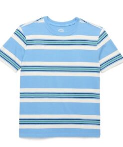 Wonder Nation Boys Oversized Short Sleeve Bold Stripe T-Shirt - Blue