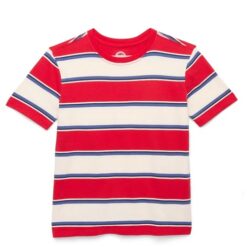 Wonder Nation Boys Oversized Short Sleeve Bold Stripe T-Shirt - Red