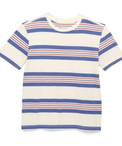 Wonder Nation Boys Oversized Short Sleeve Bold Stripe T-Shirt - Blue Red