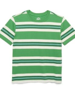 Wonder Nation Boys Oversized Short Sleeve Bold Stripe T-Shirt - Green