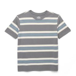 Wonder Nation Boys Oversized Short Sleeve Bold Stripe T-Shirt - Grey