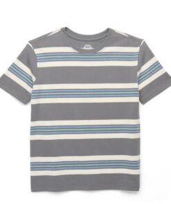 Wonder Nation Boys Oversized Short Sleeve Bold Stripe T-Shirt - Grey