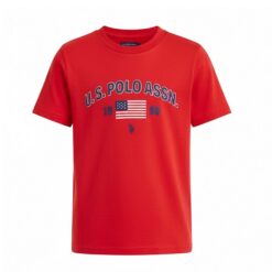 U.S Polo Assn Boys American Flag Short Sleeve T-shirt - Red