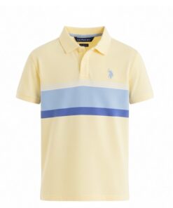 U.S Polo Assn Boys Stripe Jersey Polo Shirt - Yellow