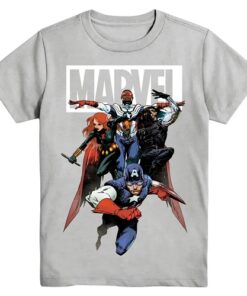Marvel Captain America Boys Short Sleeve Platinum Silver Graphic T-shirt