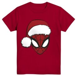 Marvel Spiderman Santa Boys Short Sleeve Graphic T-shirt - Red