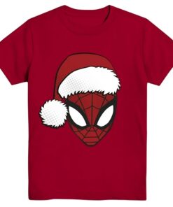Marvel Spiderman Santa Boys Short Sleeve Graphic T-shirt - Red