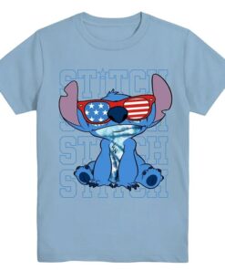 Disney Stitch Boys USA Short-Sleeve Graphic T-shirt - Blue