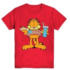 Garfield American Cat Short-Sleeve Graphic  T-shirt - Red