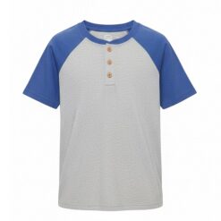 Wonder Nation Boys Short-Sleeve Henley T-shirt - Blue Grey