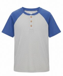 Wonder Nation Boys Short-Sleeve Henley T-shirt - Blue Grey