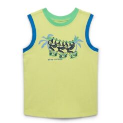 Garanimals Toddler Boys Graphic Ringer Muscle Tank Top - Green