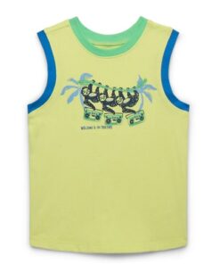 Garanimals Toddler Boys Graphic Ringer Muscle Tank Top - Green