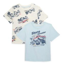365 Kids Boys Mix & Match Multipack Graphic T-shirt -  Blue Cream