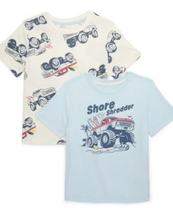 365 Kids Boys Mix & Match Multipack Graphic T-shirt -  Blue Cream