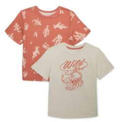 365 Kids Boys Mix & Match Multipack Graphic T-shirt -  Cream Brown